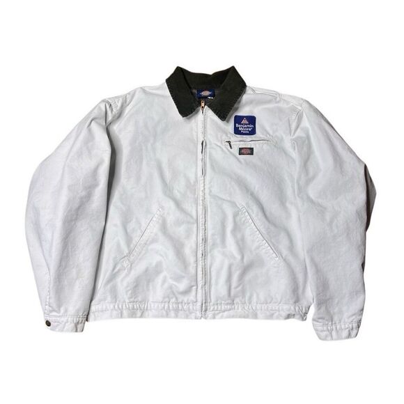 Vintage 90s Dickies White Canvas Detroit Style Jacket Blanket Lined - Picture 1 of 12
